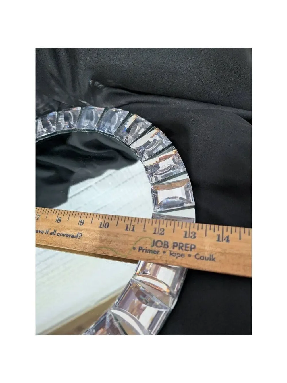 Pier 1 Round Mirror Vanity Tray 14' Diameter Retro Glam